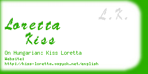 loretta kiss business card